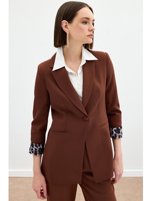Sateen-Leopar Desenli Ceket