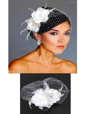 Bba New Trend Çiçekli Nikah Şapkası,düğün Şapkası,vualet,kına Şapkası,kep,gelin Şapkası,düğün,nikah,