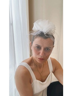 Bba New Trend Petekli Vualet Gelin Nikah Şapkası, Kep,gelin Duvak,nikah Şapkası Tokalı Vualet Düğün Şapkası