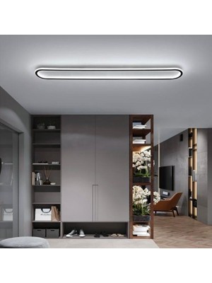 AVİZE Avize Modern LED Tavan Avizesi | Oval Lineer Tasarım | Salon, Antre ve Koridor Için Dekoratif Aydınlatma 120CM