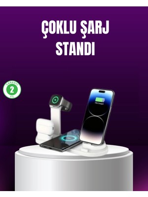 Shopwave 15W Hızlı Şarj Destekli 4’ü 1 Arada Kablosuz Şarj Istasyonu