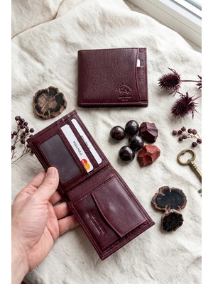 Willpolo Hakiki Natural Deri Bozuk Para Bölmeli Çıkma Kartlıklı Kanguru Model Yatay Deri Cüzdan ( 11 x 9 cm )