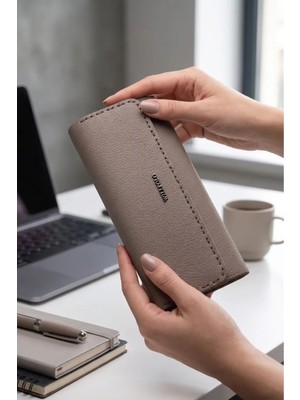 Willpolo Hakiki Dana Derisi Telefon Bölmeli Mıknatıs Kapaklı Kadın El Portföyü (19X9,5 Cm)