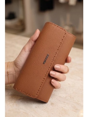 Willpolo Hakiki Dana Derisi Telefon Bölmeli Mıknatıs Kapaklı Kadın El Portföyü (19X9,5 Cm)