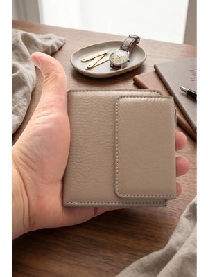 Willpolo Hakiki Deri Fermuarlı Bozuk Para Bölmeli Çıtçıtlı Küçük Boy Kadın El Portföyü (9X11 Cm)