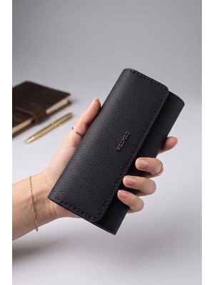 Willpolo Hakiki Dana Derisi Telefon Bölmeli Mıknatıs Kapaklı Kadın El Portföyü (19X9,5 Cm)