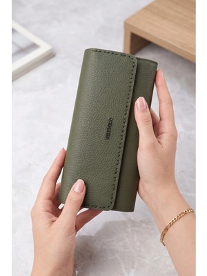 Willpolo Hakiki Dana Derisi Telefon Bölmeli Mıknatıs Kapaklı Kadın El Portföyü (19X9,5 Cm)