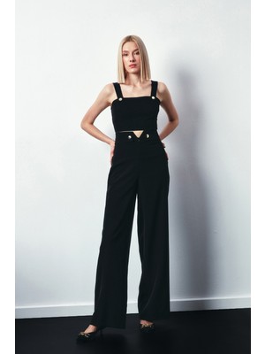 Sateen-Çıt Çıt Detaylı Bluz