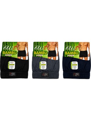 Elit Tutku Elit Erkek Bambu Elastan Boxer 3lü Set