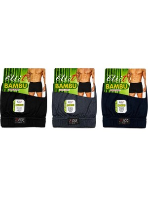 Elit Tutku Elit Erkek Bambu Elastan Boxer 3lü Set