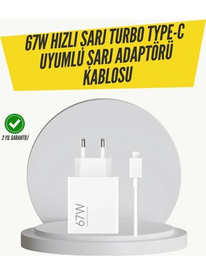 Shopwave 67W Turbo Hızlı Şarj Adaptörü ve Type-C Kablo Güvenli Şarj Teknolojisi