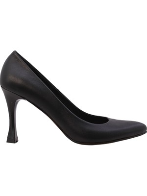 Kadın Hakiki Deri Ince Topuklu Stiletto Siyah - Hobby FB26063D