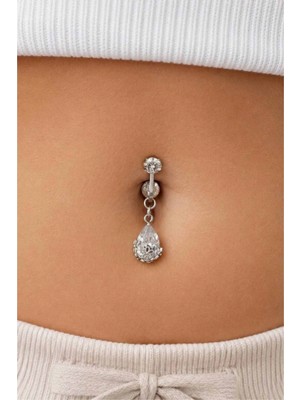 Zurafa Shop Gümüş Renk Örümcek Figürlü Cerrahi Çelik Göbek Piercing