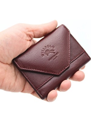 Willpolo Hakiki Deri Cover 12 Bölmeli Bordo Akordiyon Kartlık Zarf Model Kredi Kartlık