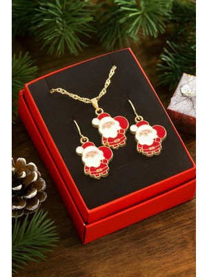 Hace Bazaar Noel Baba Yılbaşı Kutulu Zincir Kolye Set