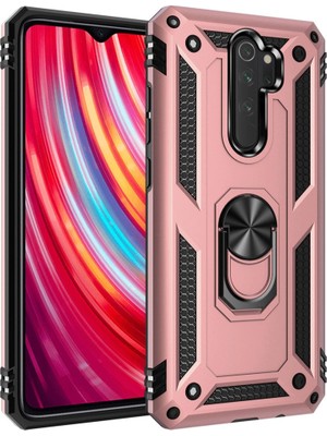 Magicool Xiaomi Redmi Note 8 Pro Kılıf Sofya Yüzüklü Silikon Kapak - Rose