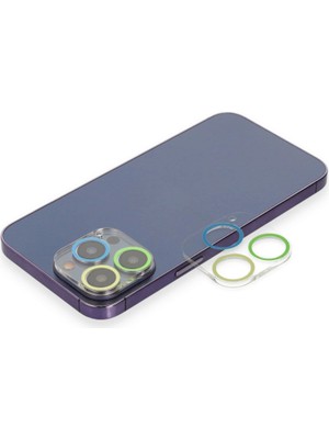 Magicool Iphone 13 Pro Max Renkli Kamera Lens Koruma Cam - Yeşil-Sarı
