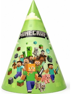 Bkmc Minecraft Doğum Günü Şapkası | Minecraft Parti Şapkası | Çocuk Doğum Günü Parti Malzemesi Doğum Günü Parti Seti Süsü