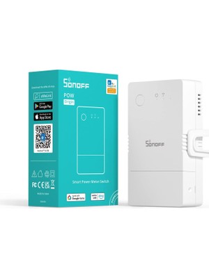 Renas Store Sonoff Elektrik Sayacı, Şapka Rayı, Wi-Fi 1 Fazlı, Akıllı Enerji Sayacı, Güç Tüketimi Ölçümü ve Aşırı Yük Koruma Fonksiyonlu, Dın Raylı Wifi Enerji Monitörü 16 A/4000 W, Alexa/google Home ile Uyumlu