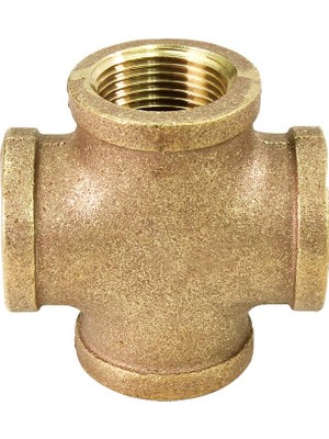 Renas Store Suply Dev CSDS0034 3/4 '' Kurşunsuz Dört Yönlü Pirinç Çapraz Montaj, 125 Lbs Uygulamalar Için Eşit Boyutlu Dişi Dişli Dalları Ile, Kurulumu Kolay