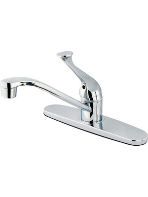 Renas Store Kingston Brass KB571 Chatham Tek Kulplu Mutfak Bataryası Püskürtücüsüz, Parlak Krom, 10 x 7,13 x 2,38