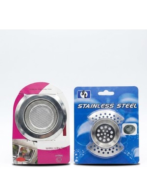 Renas Store Lavabo Evye Gider Süzgeci Seti – Paslanmaz Çelik, 1 Adet 8 cm + 1 Adet Büyük 11,5 Cm, Süzgeç Filtre ve Gider Koruyucu