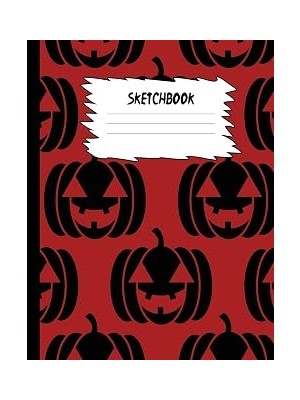 Renas Store Sketchbook: Halloween Sketch Book For Kids: Purple & Black Pumpkin Face Large Drawing Paper With 80 Pages (8.5" x 11") For Sketching & To Draw For Boys & Girls