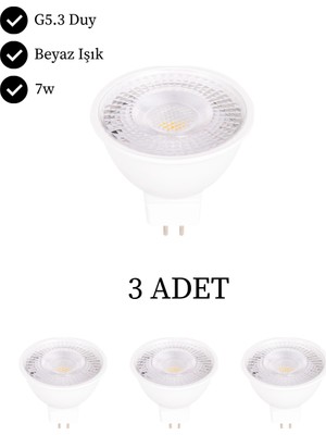 Kendal Elektrik K2 KES049B LED Ampul 7W Gu5.3 Duy Beyaz Işık - 3’lü Paket