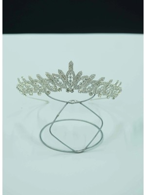 Magic Tiara Kristal Taşlı Yaprak Desenli Prenses Tacı – Gelin, Nişan ve Kına Tacı, 8 Renk Seçeneği