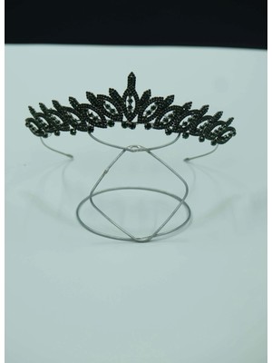 Magic Tiara Kristal Taşlı Yaprak Desenli Prenses Tacı – Gelin, Nişan ve Kına Tacı, 8 Renk Seçeneği