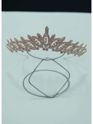 Magic Tiara Kristal Taşlı Yaprak Desenli Prenses Tacı – Gelin, Nişan ve Kına Tacı, 8 Renk Seçeneği