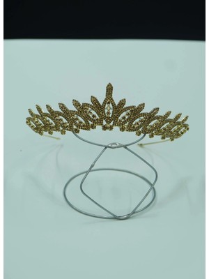 Magic Tiara Kristal Taşlı Yaprak Desenli Prenses Tacı – Gelin, Nişan ve Kına Tacı, 8 Renk Seçeneği