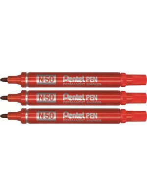 Renas Store Pentel Permanent Markör - Yuvarlak Uç, Metal Gövde Siyah