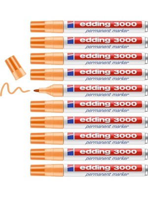 Renas Store Edding 3000 Permanent Markör - Açık Turuncu - 1 Kalem - Yuvarlak Uç 1,5-3 mm