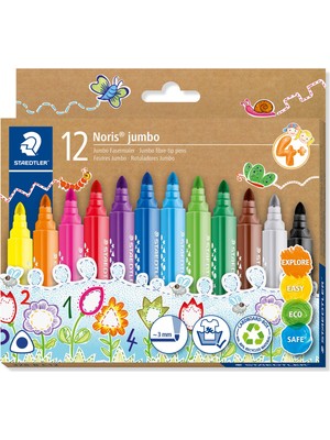 Renas Store Staedtler 328-B C12 Noris Jumbo Üçgen Keçeli Kalem 3mm