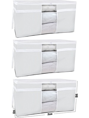 Empressco 3 Adet - Pencereli Yastık Yorgan Hurcu 75 x 40 x 40 cm