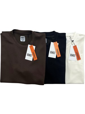 Big Most Erkek 3'lü Set Premium Modal Kumaş Regular Fit Basic Tişört