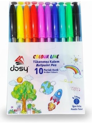 Renas Store Dosy Renkli Tükenmez Kalem, 10'lu Paket