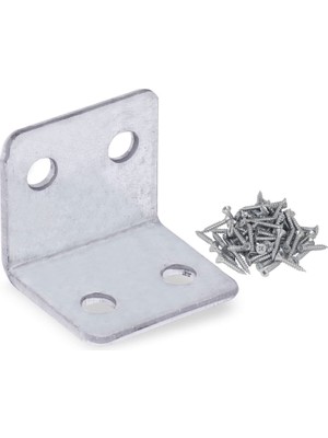 Renas Store BADEM10 Mobilya Dolap Köşe Bağlantı Sabitleme L Demir Gönye 25X25X30 mm (5 Adet)