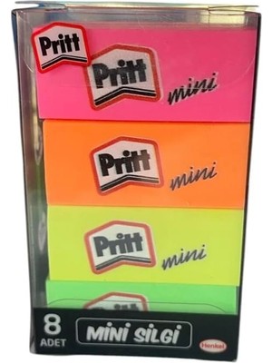 Renas Store Monarty Pritt Mini Silgi Seti, 8 Adet, Renkli Silgiler, Yüksek Kaliteli Asetat Malzeme, Ofis ve Ev Kullanımı Için