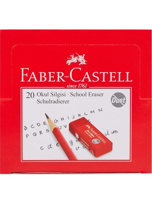 Renas Store Faber-Castell Kırmızı Silgi, 20’li, Kurşun Kalem Izlerini Kolayca Silen, Yumuşak ve Dayanıklı Yapı, Doğa Dostu Tasarım