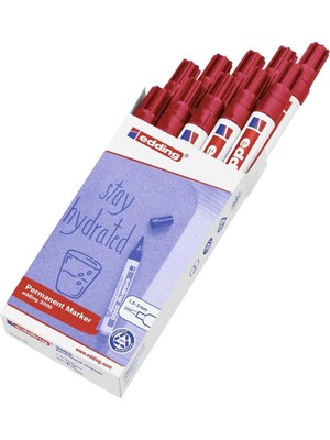 Renas Store Edding 3000 Permanent Markör Kırmızı - 10 Kalem - 1,5-3 mm Yuvarlak Uç