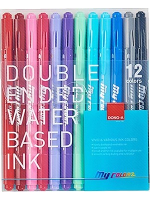 Renas Store Dong-A-My Color 2 Çift Taraflı Keçeli 12 Renk Set