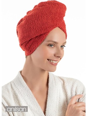 Renas Store %100 Pamuk Kiremit Havlu Bone Saç Kurutma Bonesi Kafa Havlusu Duş Banyo Bonesi Islak Saç Kurulama Bone