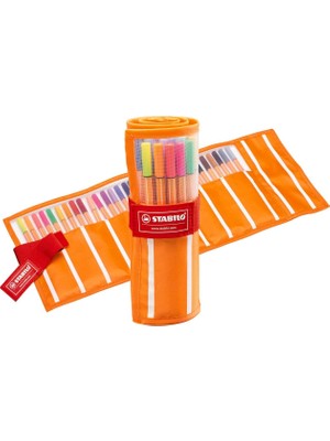 Renas Store Stabılo Point 88 - Ince Keçe Uçlu Kalem - 30'lu Roller Set - Çeşitli Renkler - 30 Adet - 5 Neon Renk Dahil