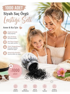 Renas Store 1000 Adet Siyah Saç Örgü Lastiğitoka Seti Lastik Toka Seti, Lastik Toka Seti, Toka Organizer, Toka, Kız Çocuk Toka, Toka Organizer