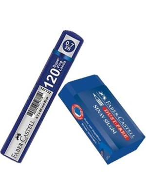 Renas Store Faber Castell Faber Sınav Seti - Sınav Silgisi + 120'LI 0.7mm Kalem Ucu Mavi