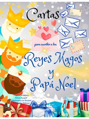 Renas Store Cartas Para Escribir A Los Reyes Magos Y Papá Noel. ¡páginas De Colores! Sobres De Papel. Felicitaciones De Navidad. Recortables, Colorear..