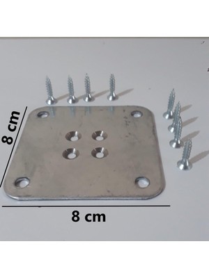 Renas Store 8 cm E 8 cm Ahşap Bağlantı Saçı, Düz Metal Aparat, Ayak Aparatı, Metal Saç, Düz Aparat, Saç Aparat Metal