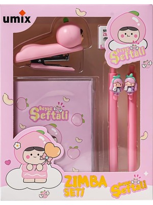 Renas Store Umix Beyaz Şeftali Kırtasiye Seti